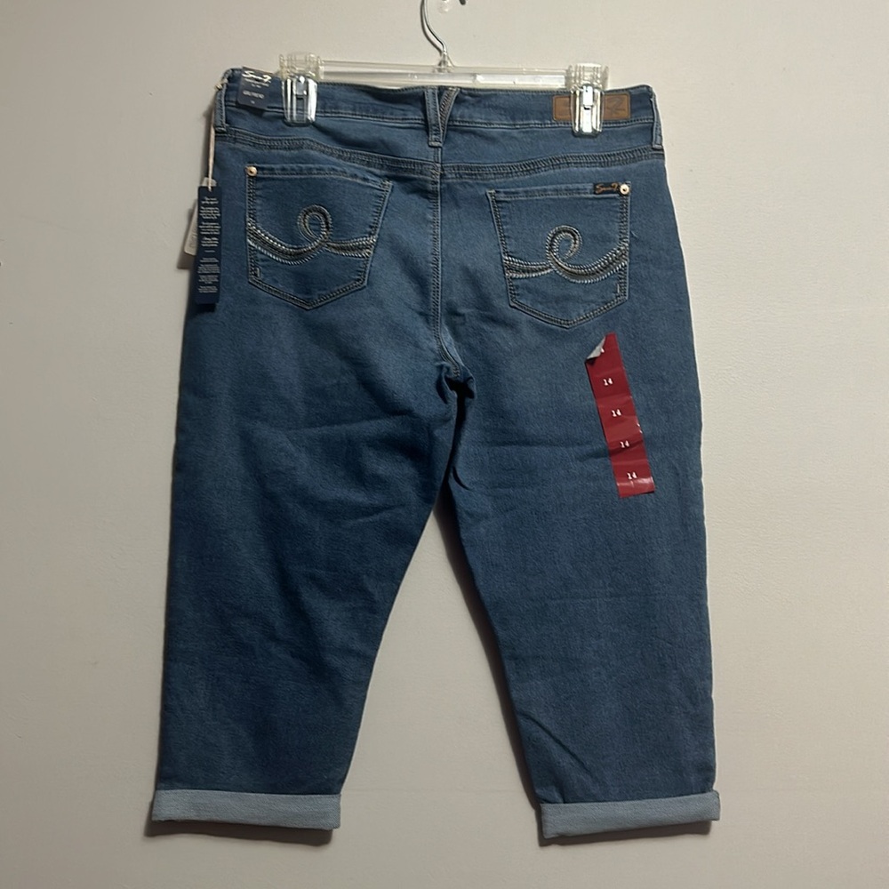 Seven7 girlfriend denim Capri jeans size 14 new - Picture 4 of 5